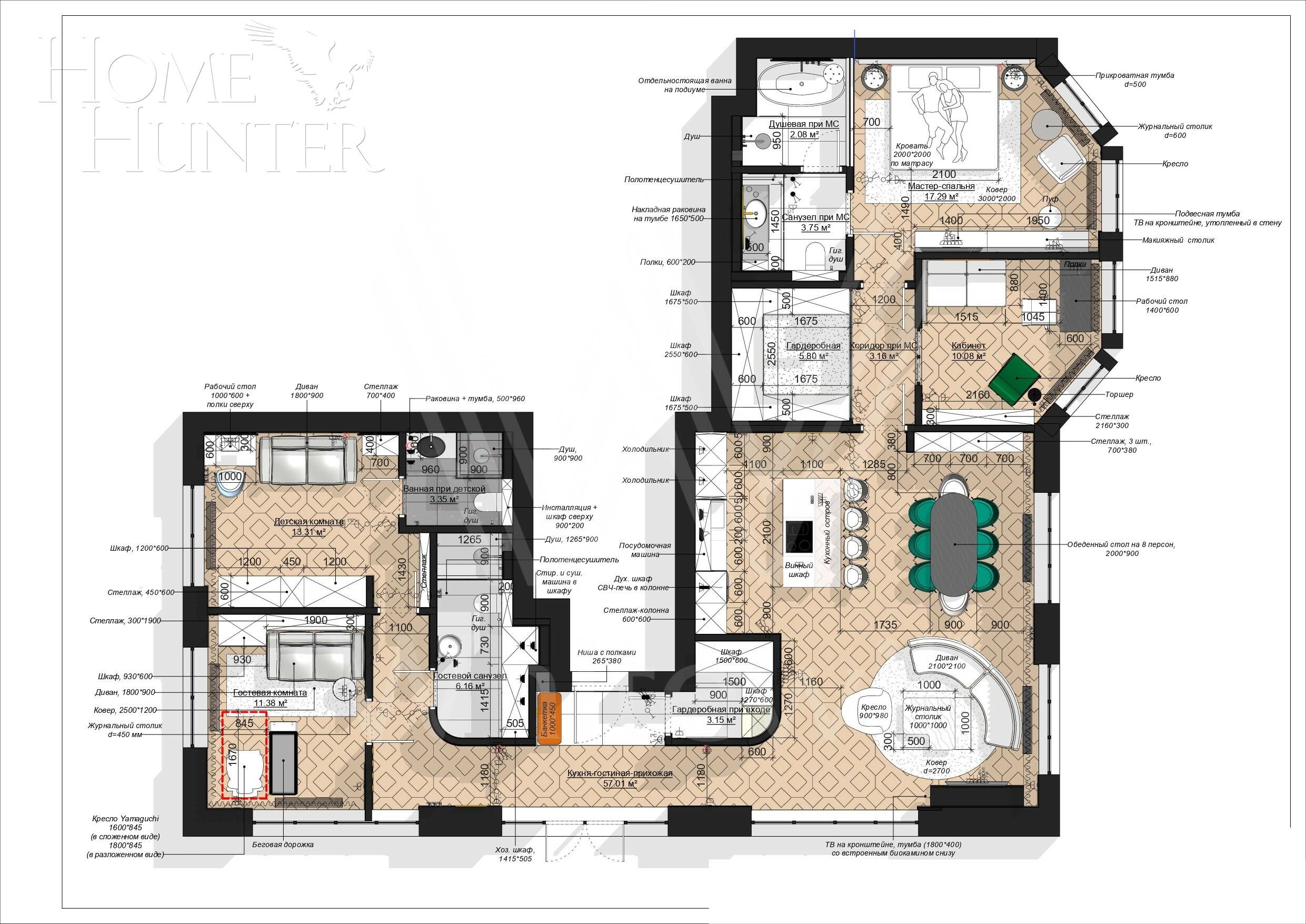 4-КОМН. КВАРТИРА БЕЗ ОТДЕЛКИ 300 М² НА 24 ЭТАЖЕ