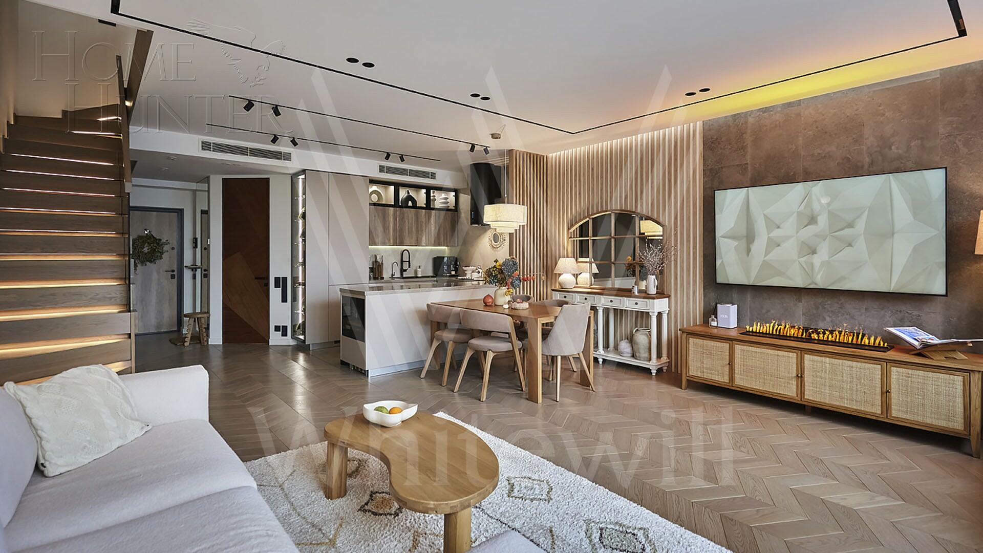 2-УРОВНЕВЫЕ АПАРТАМЕНТЫ С ОТДЕЛКОЙ 152.3 М² НА 6 ЭТАЖЕ