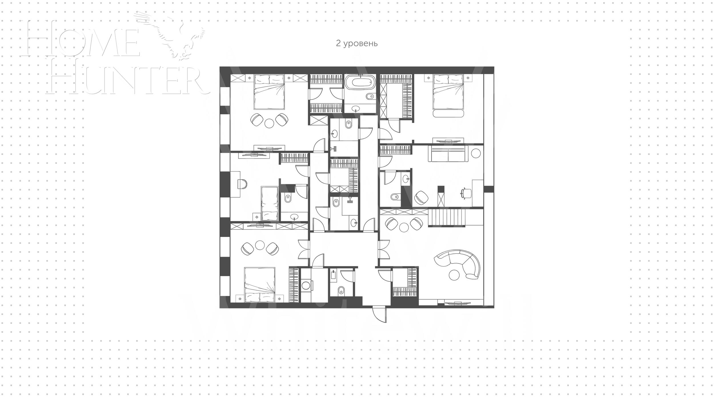 2-УРОВНЕВАЯ КВАРТИРА БЕЗ ОТДЕЛКИ 504 М² НА 3 ЭТАЖЕ