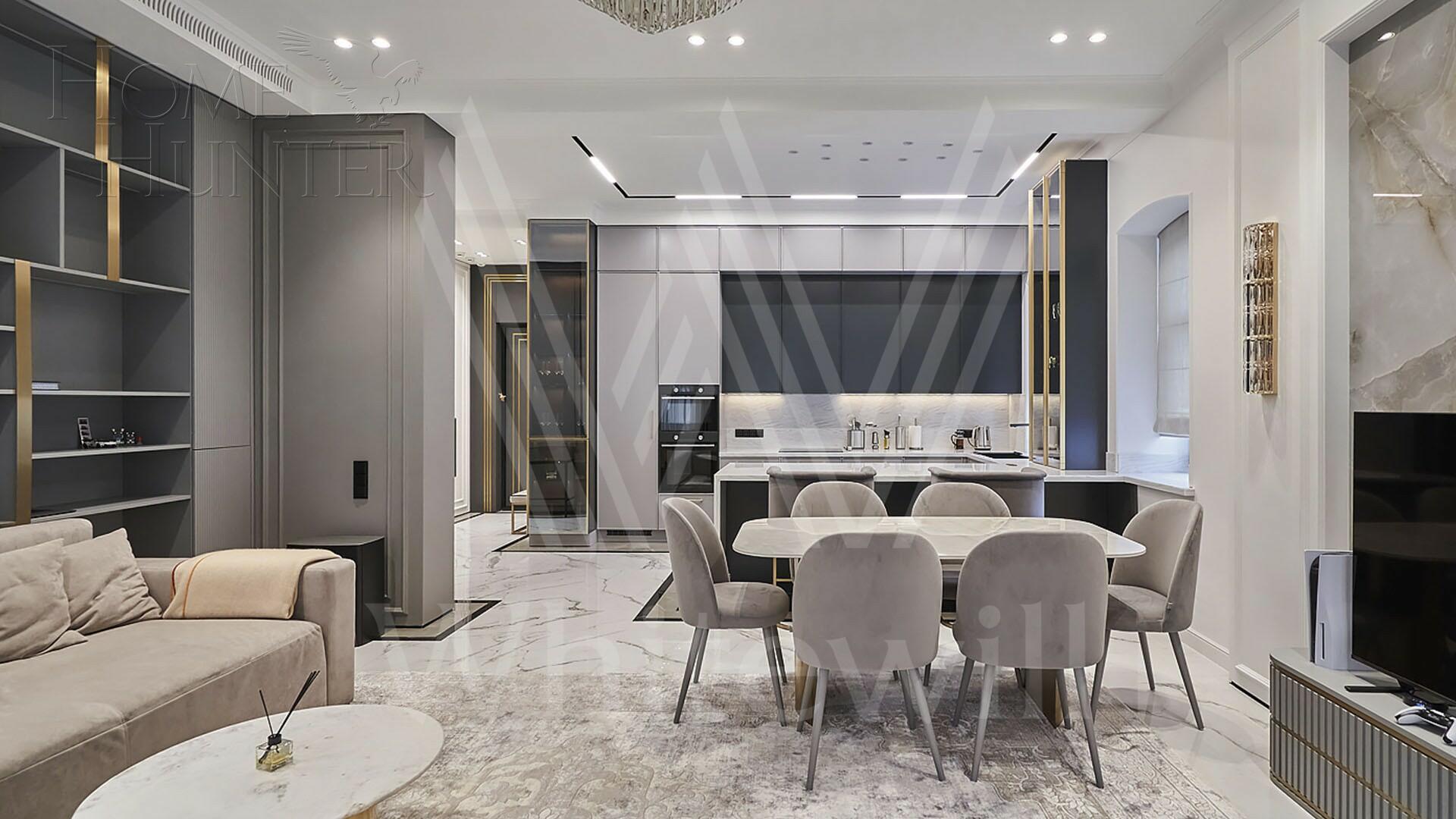 3-КОМН. АПАРТАМЕНТЫ С ОТДЕЛКОЙ 125.5 М² НА 3 ЭТАЖЕ