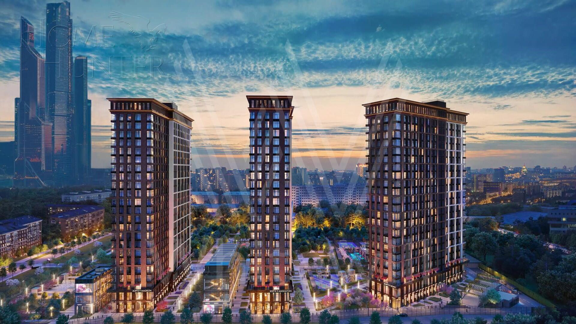3-КОМН. АПАРТАМЕНТЫ БЕЗ ОТДЕЛКИ 58 М² НА 5 ЭТАЖЕ