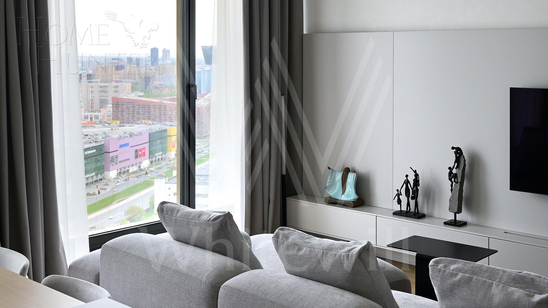 3-КОМН. КВАРТИРА С ОТДЕЛКОЙ 98 М² НА 35 ЭТАЖЕ