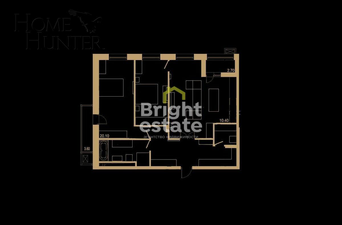 3-КОМН. КВАРТИРА С ОТДЕЛКОЙ 95.1 М² НА 5 ЭТАЖЕ