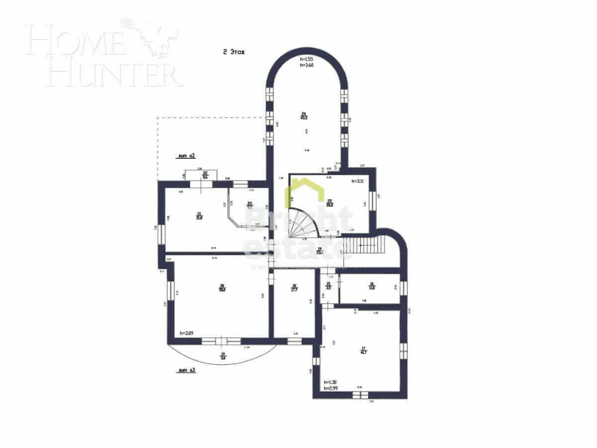 2-этажный коттедж 890 м² без отделки