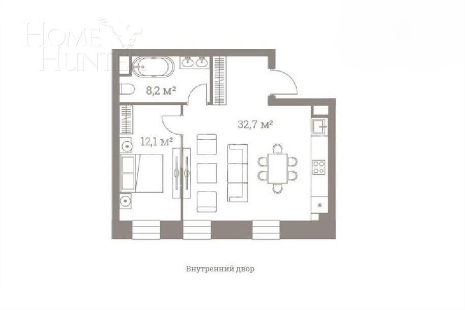 2-КОМН. КВАРТИРА БЕЗ ОТДЕЛКИ 52.9 М² НА 6 ЭТАЖЕ