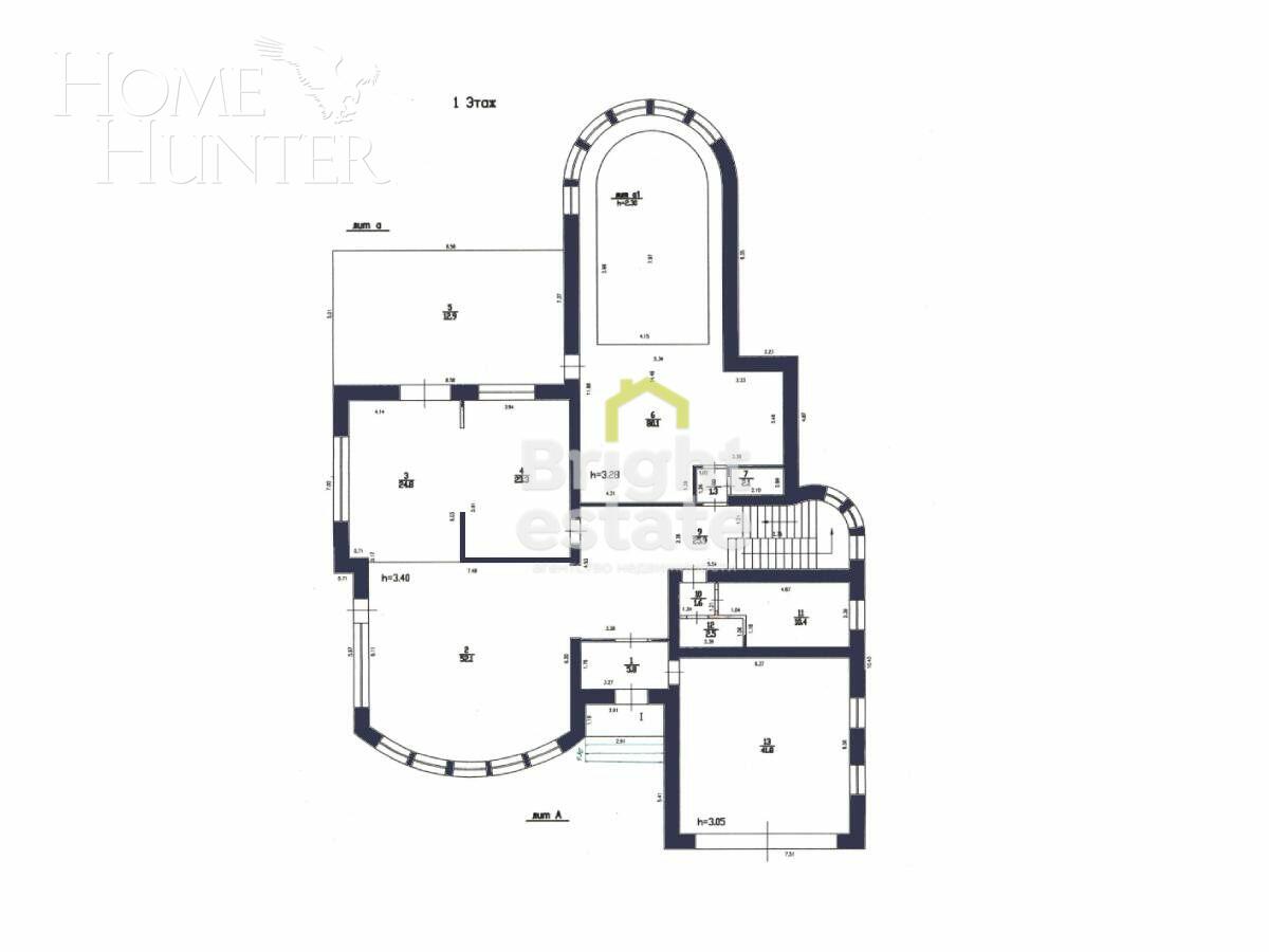 2-этажный коттедж 890 м² без отделки