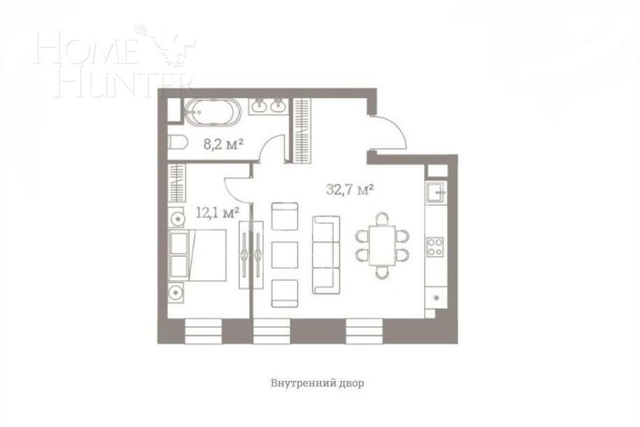 2-КОМН. КВАРТИРА БЕЗ ОТДЕЛКИ 53 М² НА 5 ЭТАЖЕ