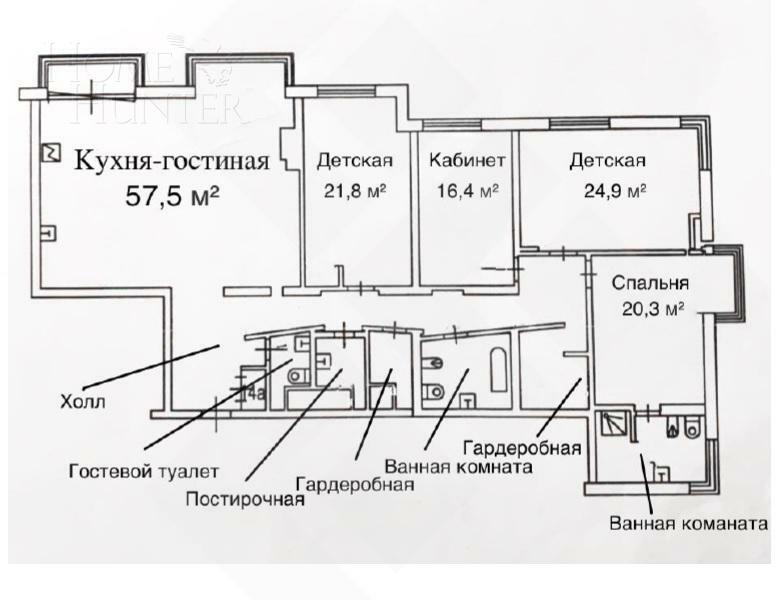 5-КОМН. КВАРТИРА С ОТДЕЛКОЙ 202.9 М² НА 26 ЭТАЖЕ