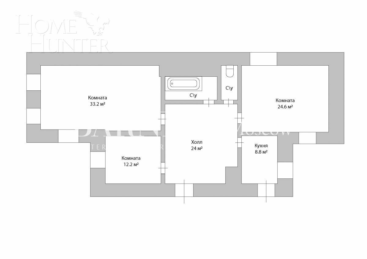 3-КОМН. КВАРТИРА С ОТДЕЛКОЙ 110.2 М² НА 3 ЭТАЖЕ