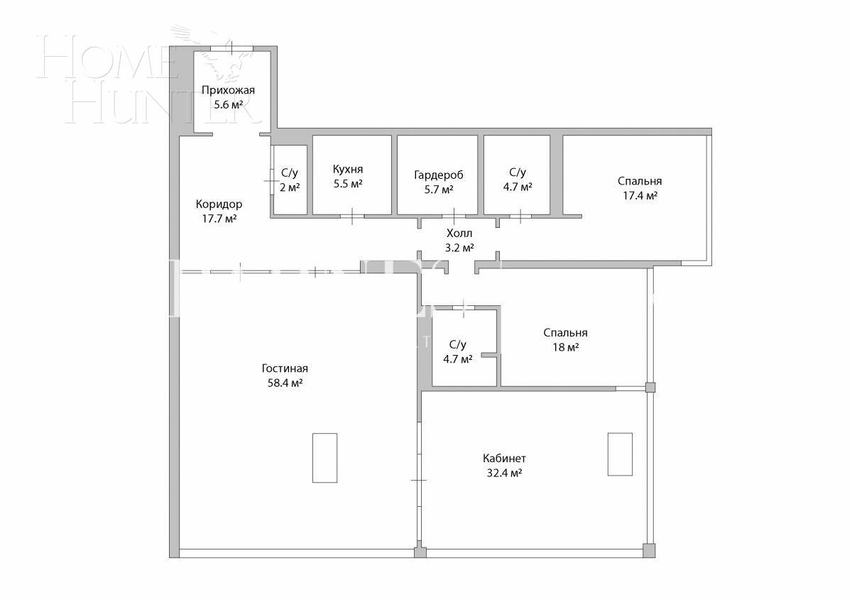 4-КОМН. АПАРТАМЕНТЫ С ОТДЕЛКОЙ 175.2 М² НА 40 ЭТАЖЕ