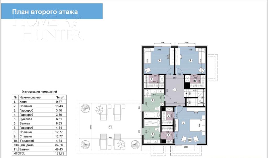 2-этажный коттедж 350 м² без отделки