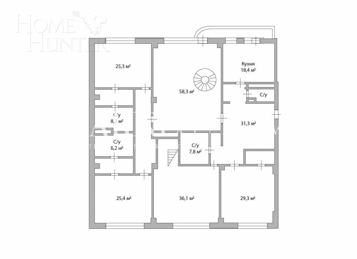 2-УРОВНЕВЫЙ ПЕНТХАУС БЕЗ ОТДЕЛКИ 460 М² НА 14 ЭТАЖЕ