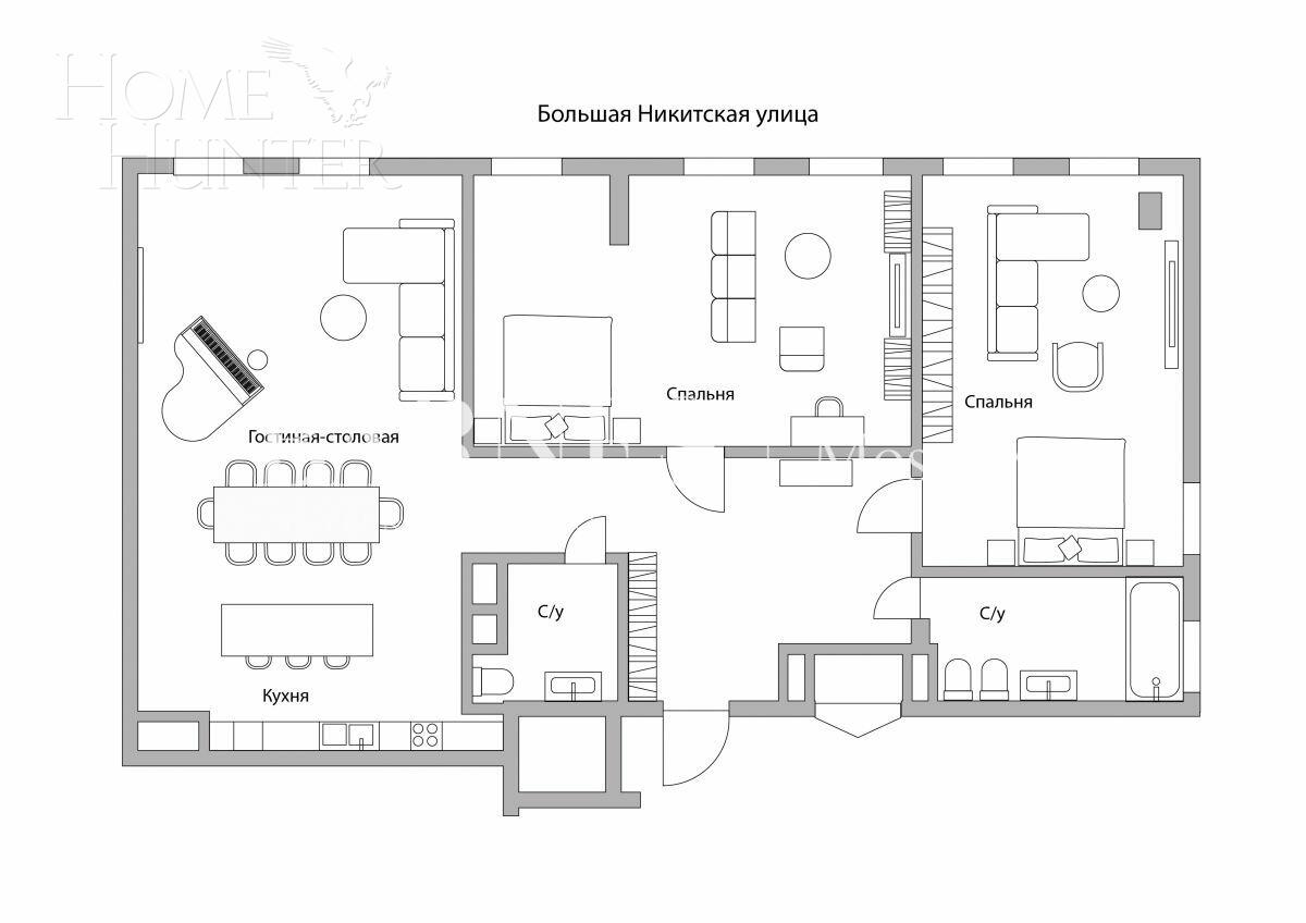 3-КОМН. КВАРТИРА БЕЗ ОТДЕЛКИ 123.1 М² НА 2 ЭТАЖЕ