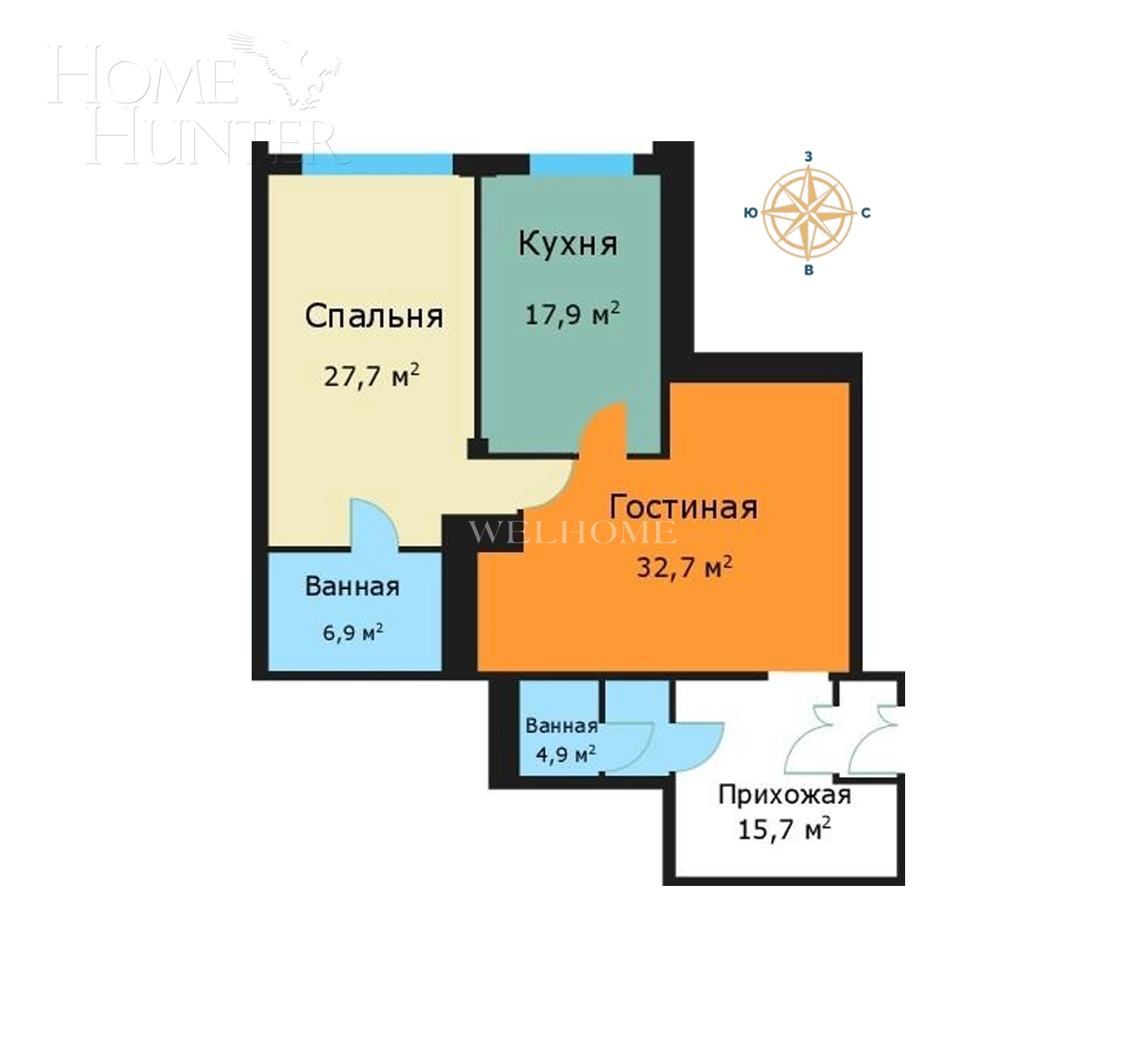 2-КОМН. КВАРТИРА БЕЗ ОТДЕЛКИ 108.3 М² НА 4 ЭТАЖЕ