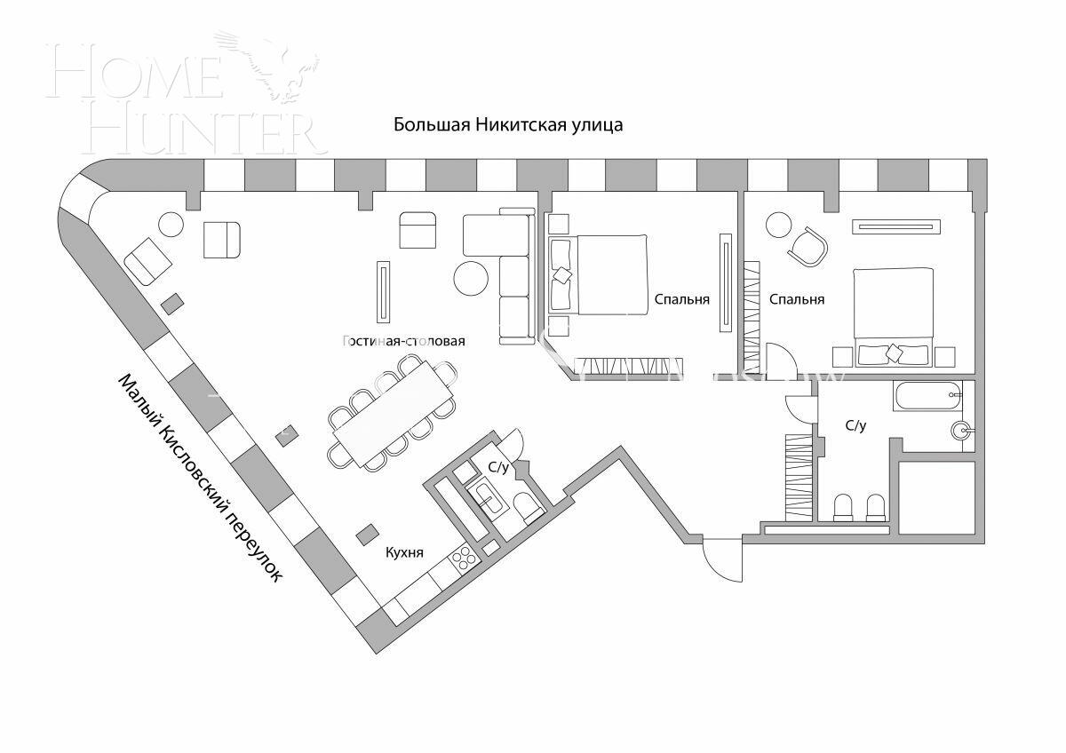 3-КОМН. КВАРТИРА БЕЗ ОТДЕЛКИ 185.7 М² НА 4 ЭТАЖЕ