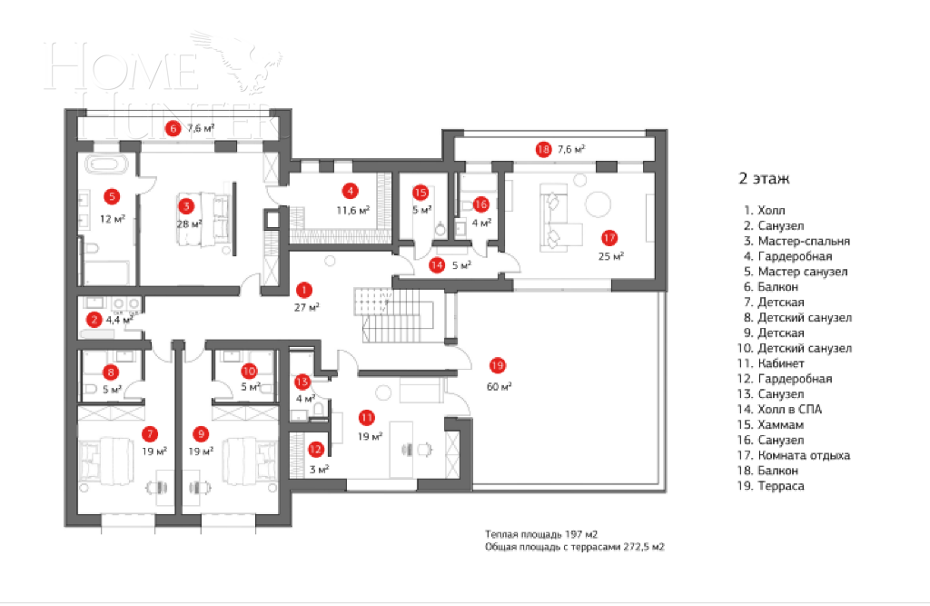 2-этажный коттедж 603 м² без отделки