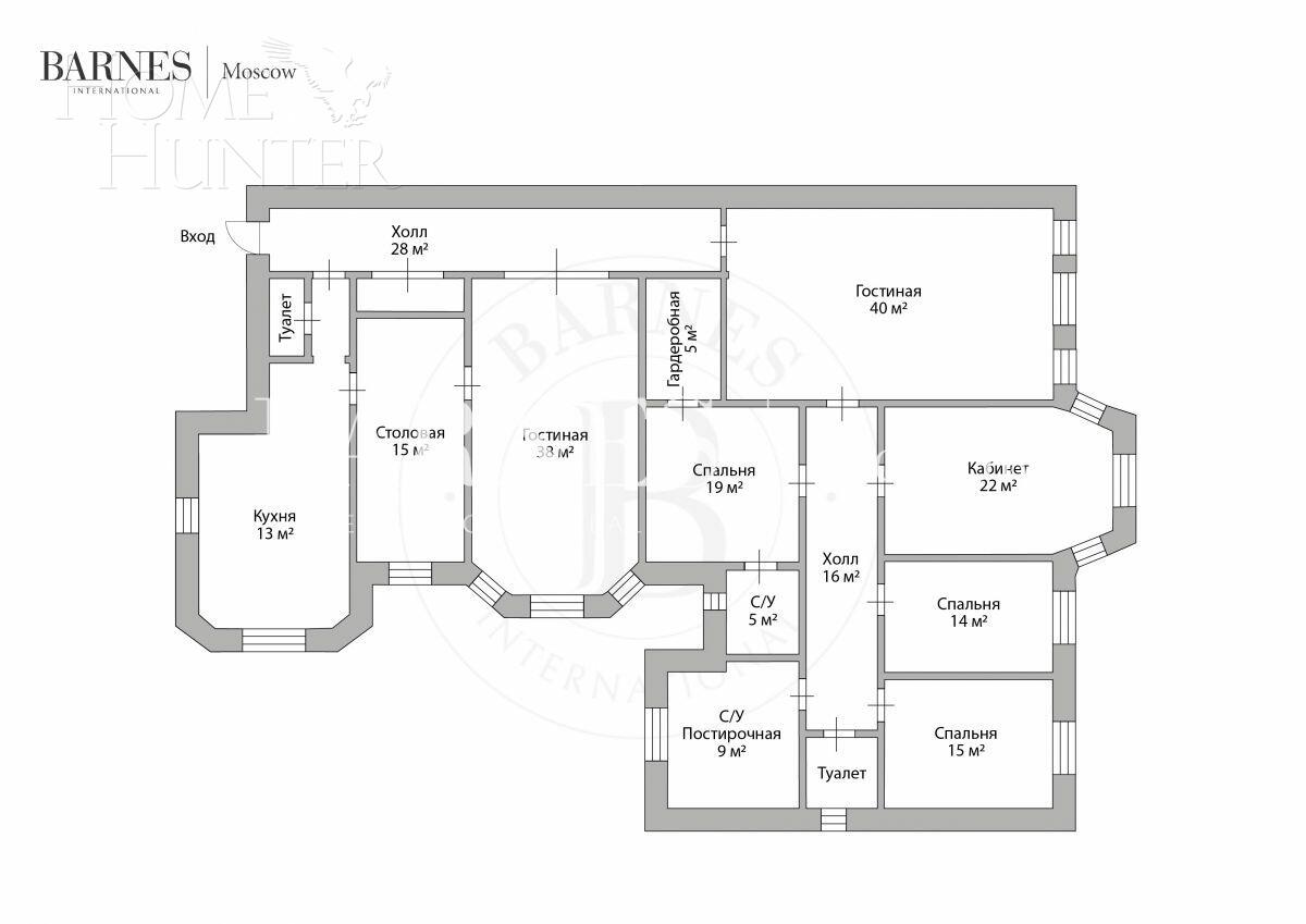6-КОМН. КВАРТИРА БЕЗ ОТДЕЛКИ 250 М² НА 3 ЭТАЖЕ