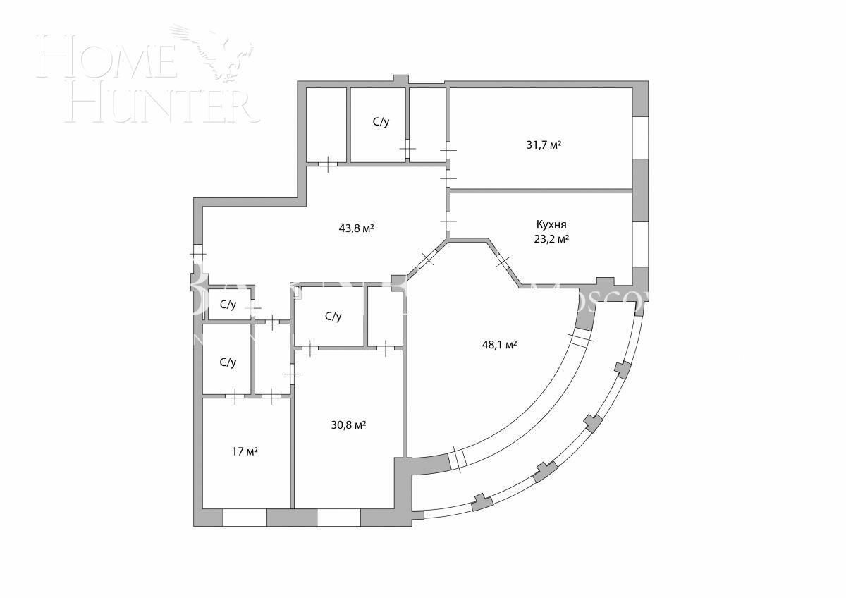 4-КОМН. КВАРТИРА БЕЗ ОТДЕЛКИ 245.9 М² НА 2 ЭТАЖЕ