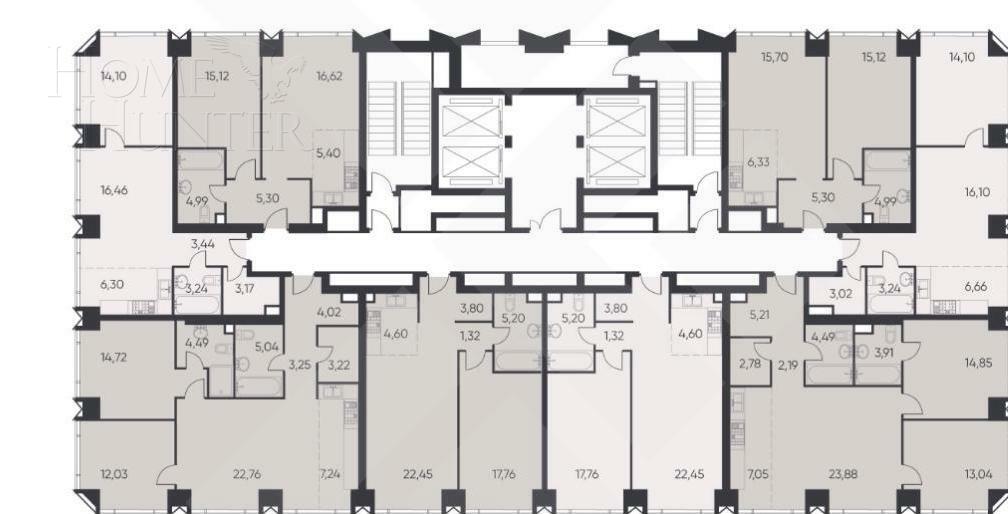 1-КОМН. КВАРТИРА БЕЗ ОТДЕЛКИ 49 М² НА 29 ЭТАЖЕ