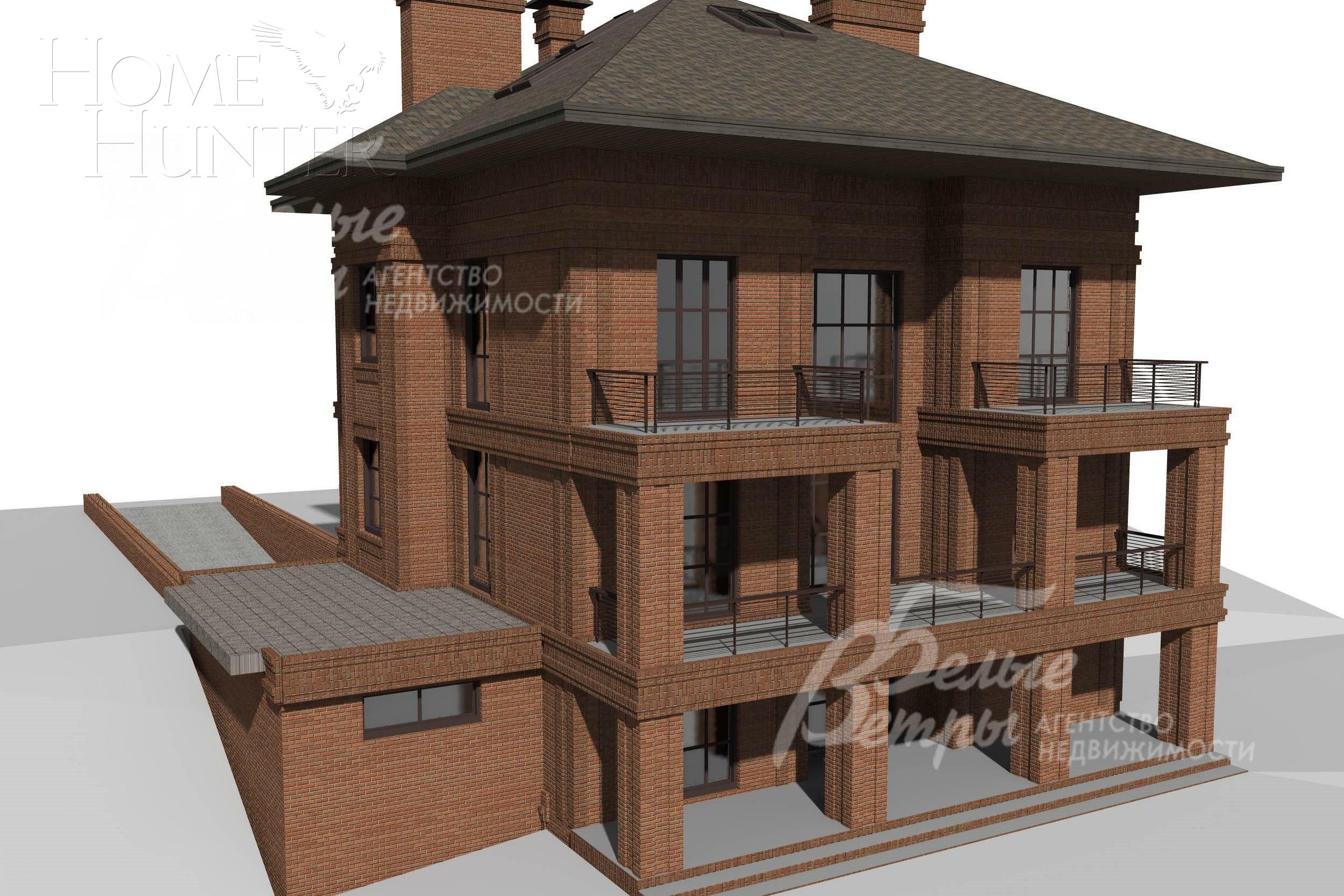 2-этажный коттедж 607 м² без отделки