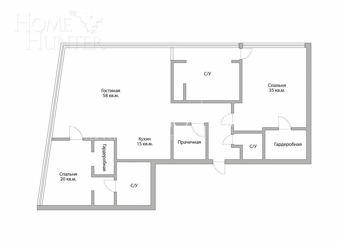 3-КОМН. АПАРТАМЕНТЫ С ОТДЕЛКОЙ 170 М² НА 37 ЭТАЖЕ