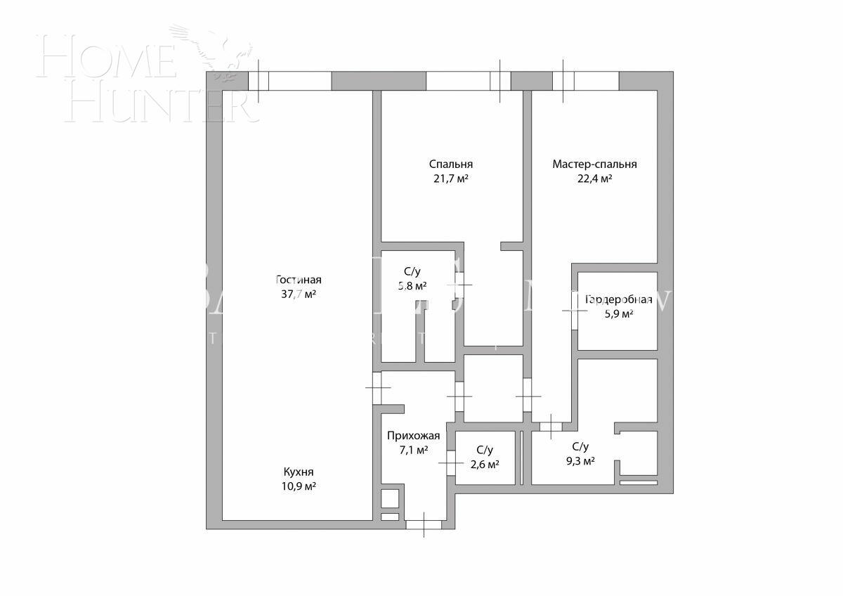 3-КОМН. АПАРТАМЕНТЫ С ОТДЕЛКОЙ 126 М² НА 2 ЭТАЖЕ