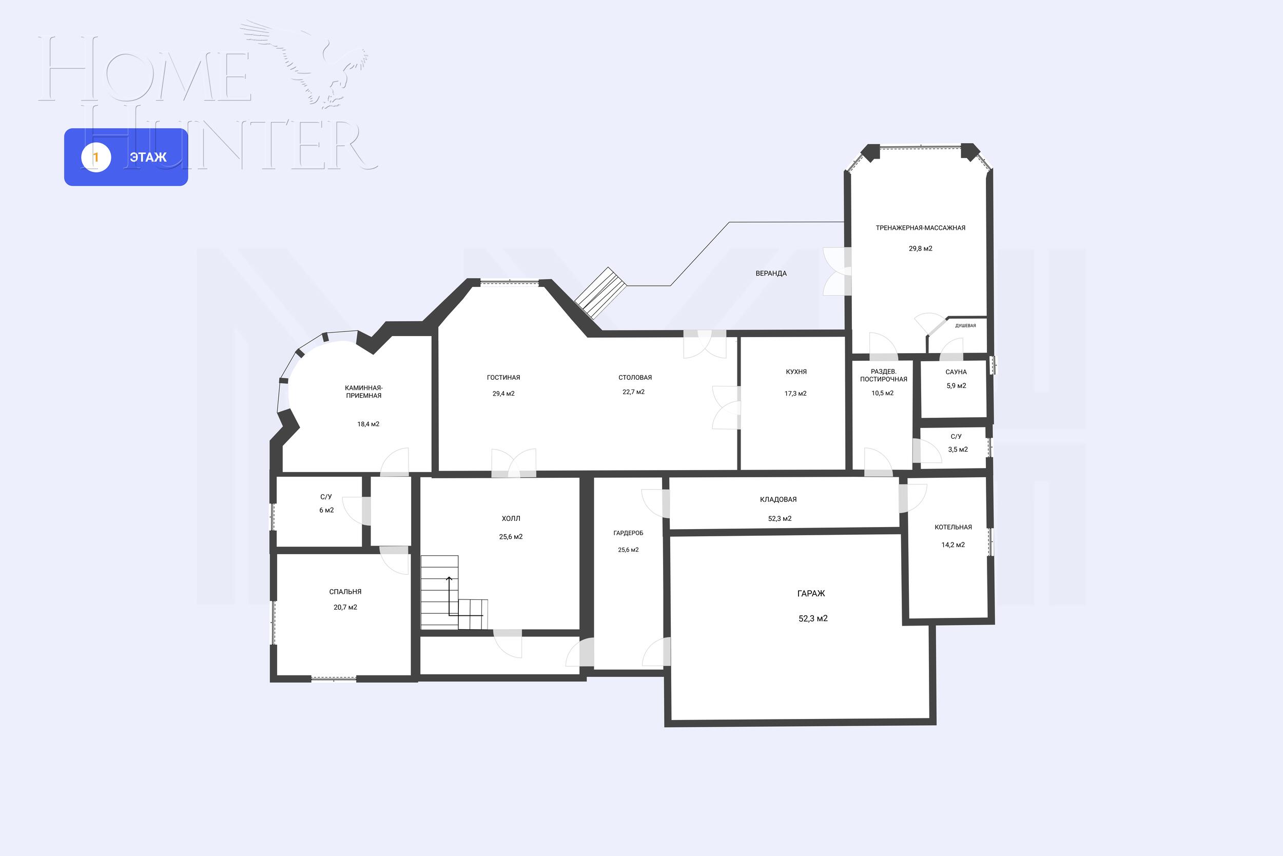 2-этажный коттедж 700 м² с отделкой