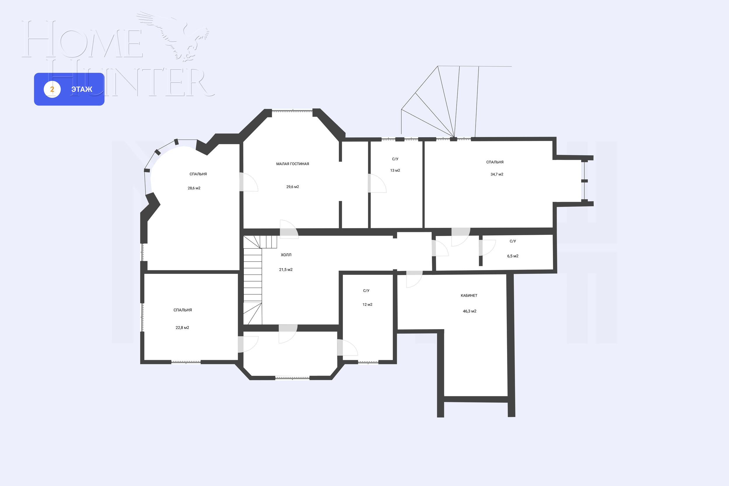 2-этажный коттедж 700 м² с отделкой