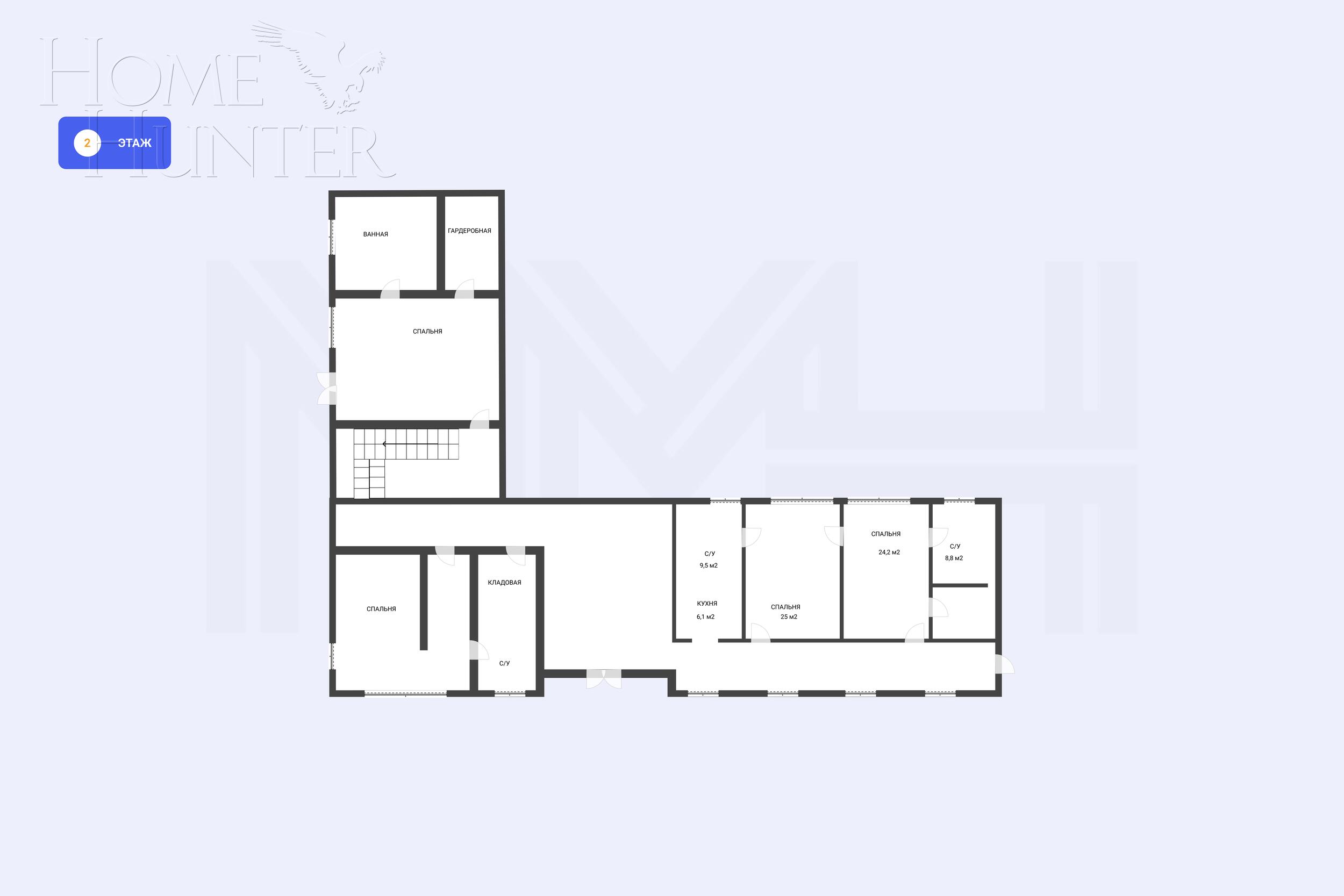 2-этажный коттедж 1 638 м² без отделки