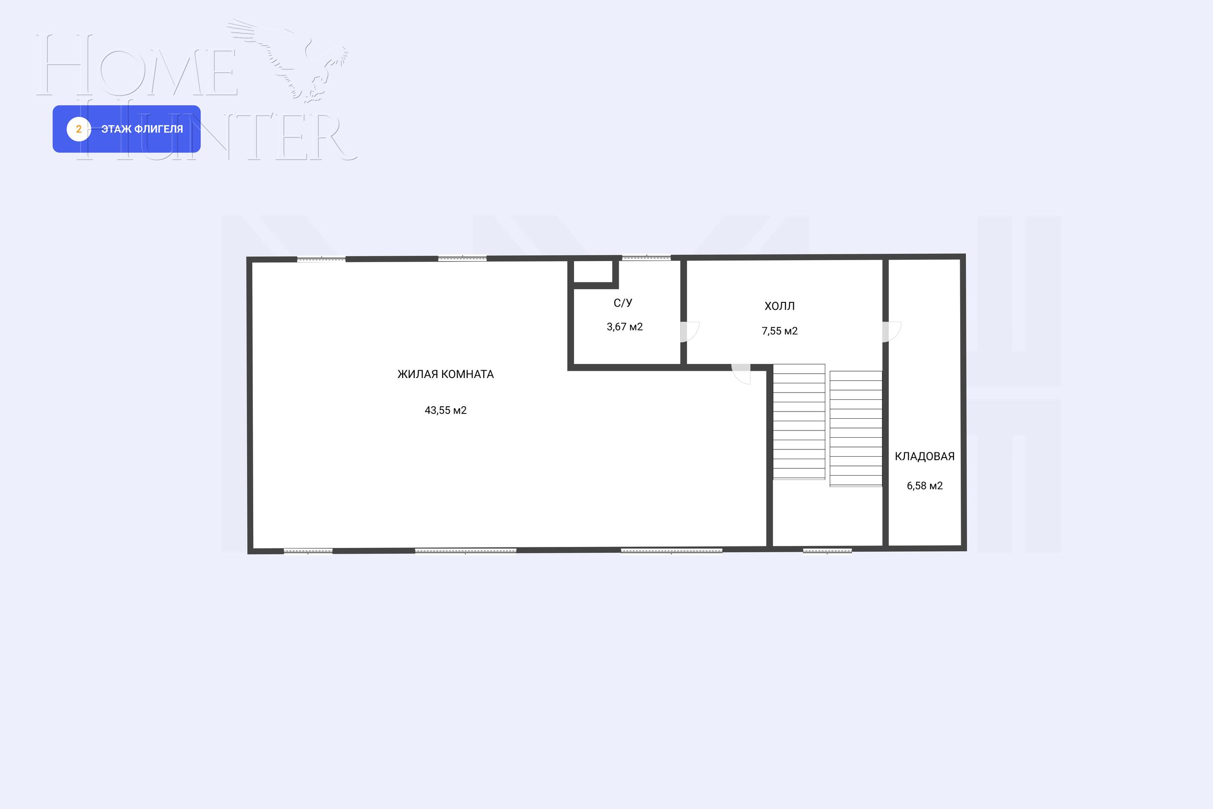 2-этажный коттедж 1 638 м² без отделки