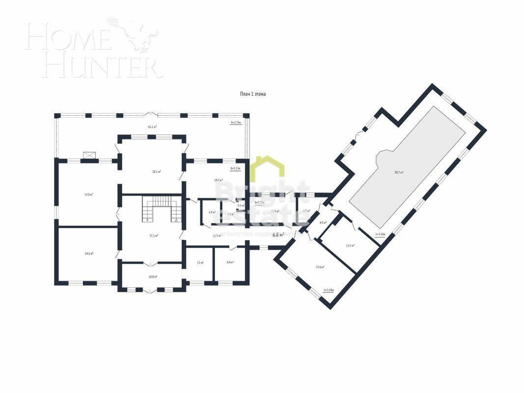 2-этажный коттедж 820.8 м² с отделкой