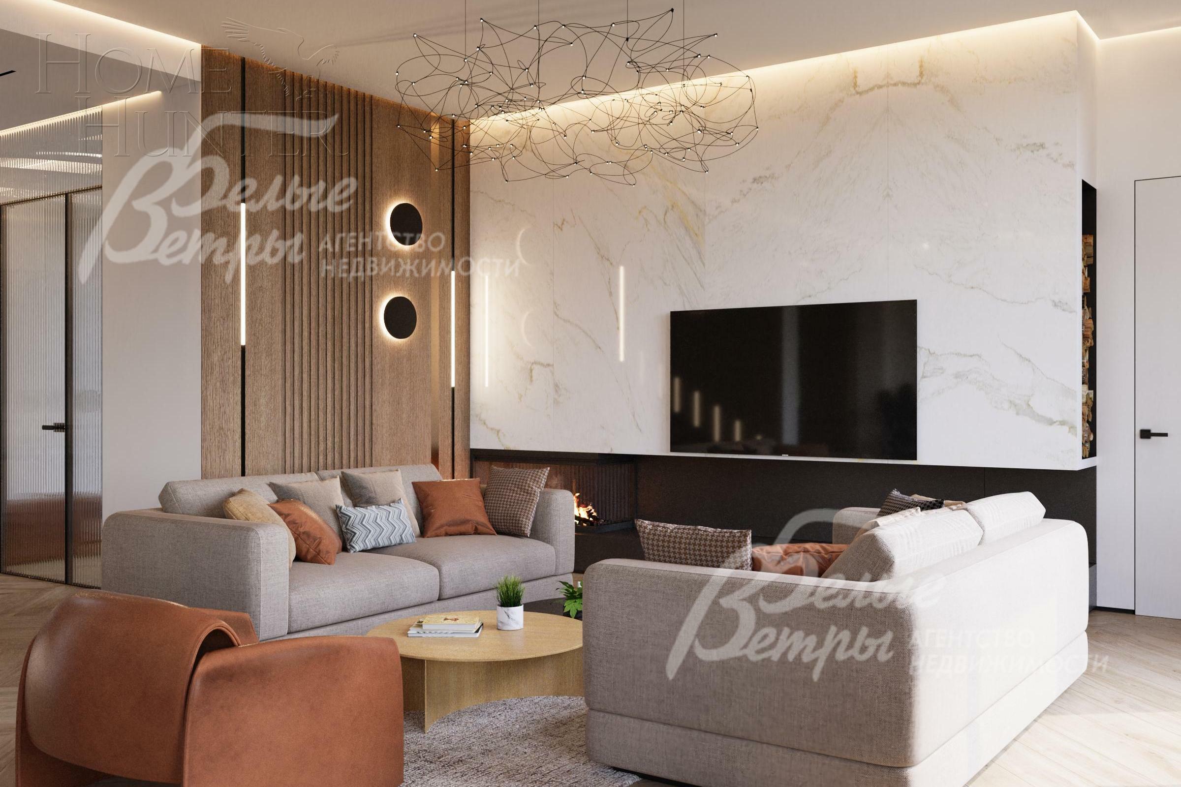 2-этажный коттедж 335 м² с отделкой