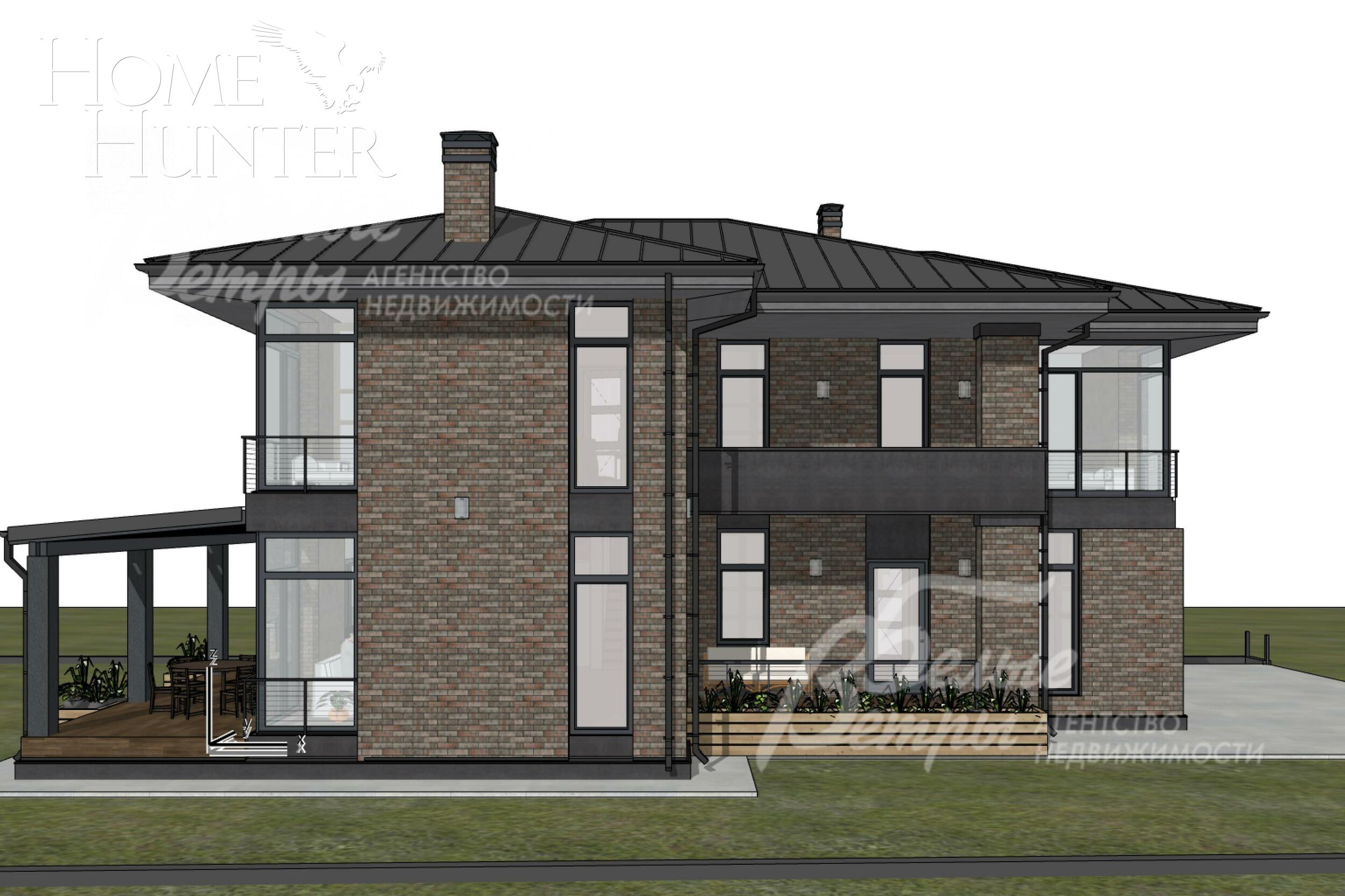 2-этажный коттедж 250 м² с отделкой