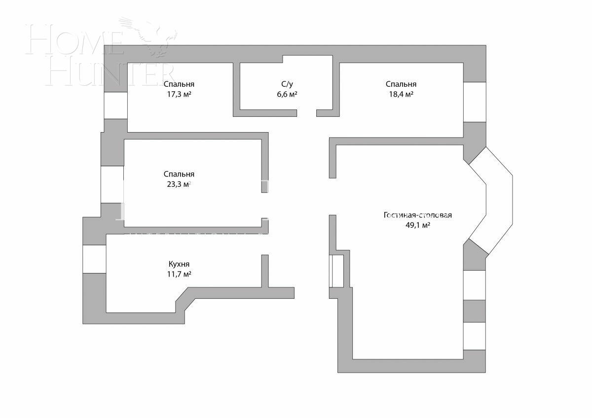 4-КОМН. КВАРТИРА С ОТДЕЛКОЙ 156 М² НА 4 ЭТАЖЕ