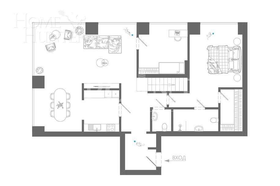 2-УРОВНЕВАЯ КВАРТИРА БЕЗ ОТДЕЛКИ 170 М² НА 20 ЭТАЖЕ