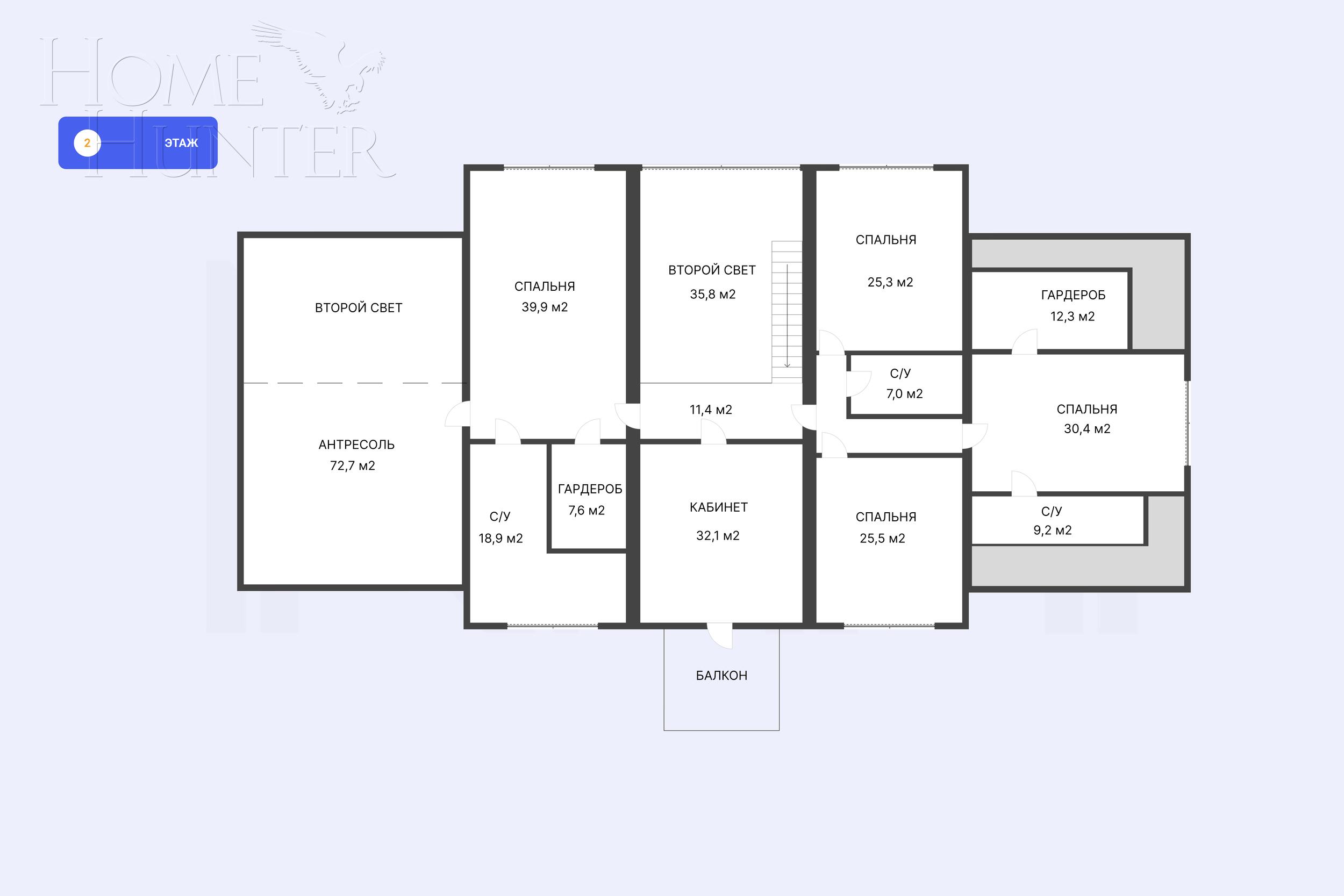 2-этажный коттедж 900 м² с отделкой