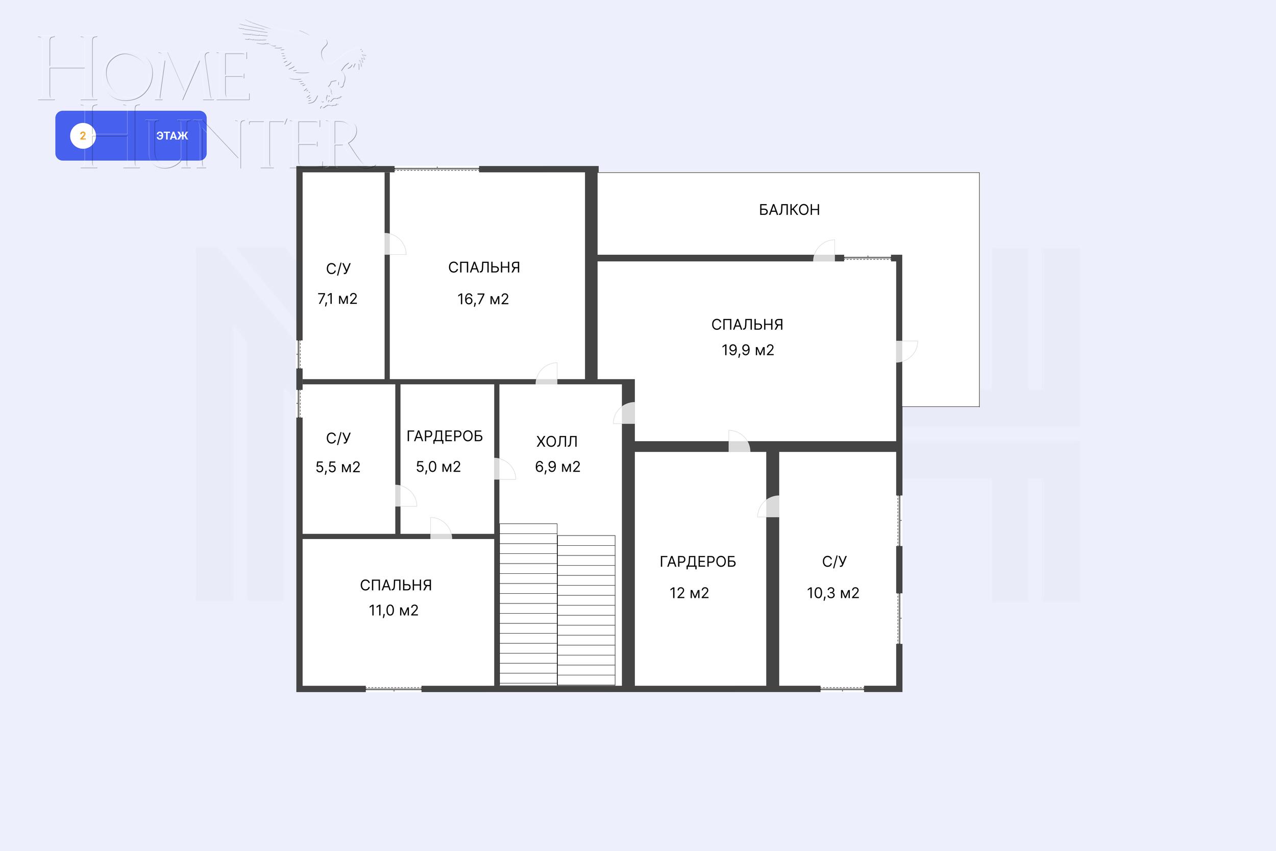 2-этажный коттедж 313 м² без отделки