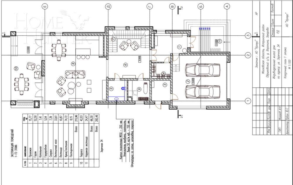 2-этажный коттедж 500 м² без отделки