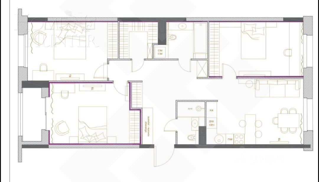 4-КОМН. КВАРТИРА С ОТДЕЛКОЙ 101 М² НА 10 ЭТАЖЕ