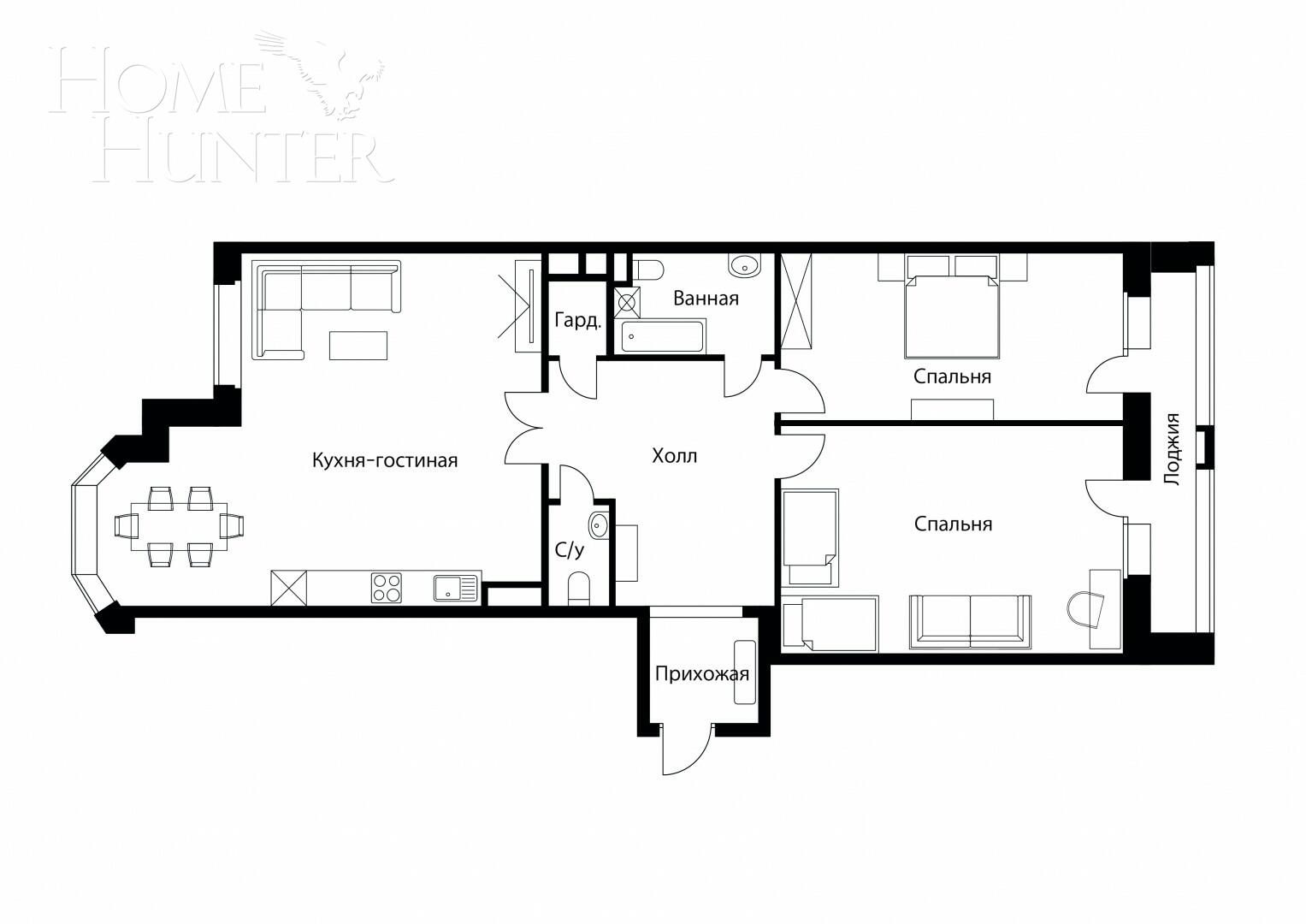 4-КОМН. КВАРТИРА С ОТДЕЛКОЙ 132 М² НА 5 ЭТАЖЕ