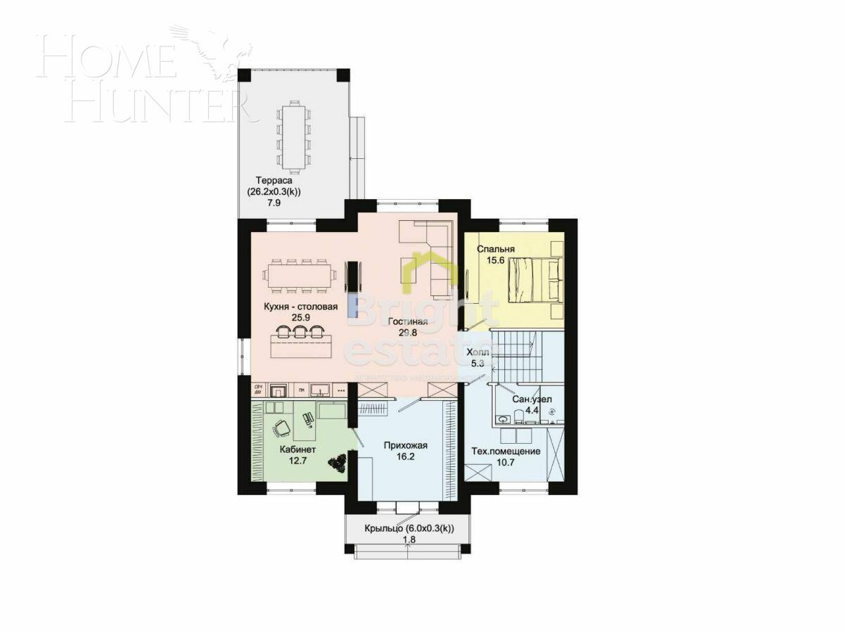 2-этажный коттедж 307 м² без отделки