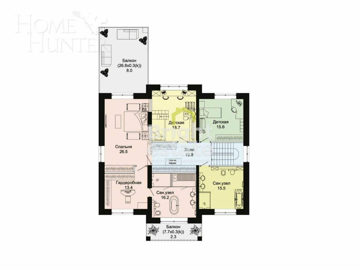 2-этажный коттедж 307 м² без отделки