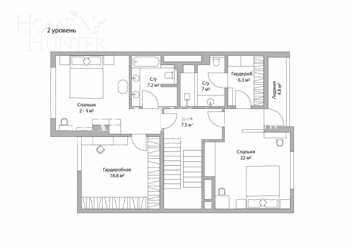 4-УРОВНЕВЫЙ ТАУНХАУС БЕЗ ОТДЕЛКИ 420 М² НА 1 ЭТАЖЕ