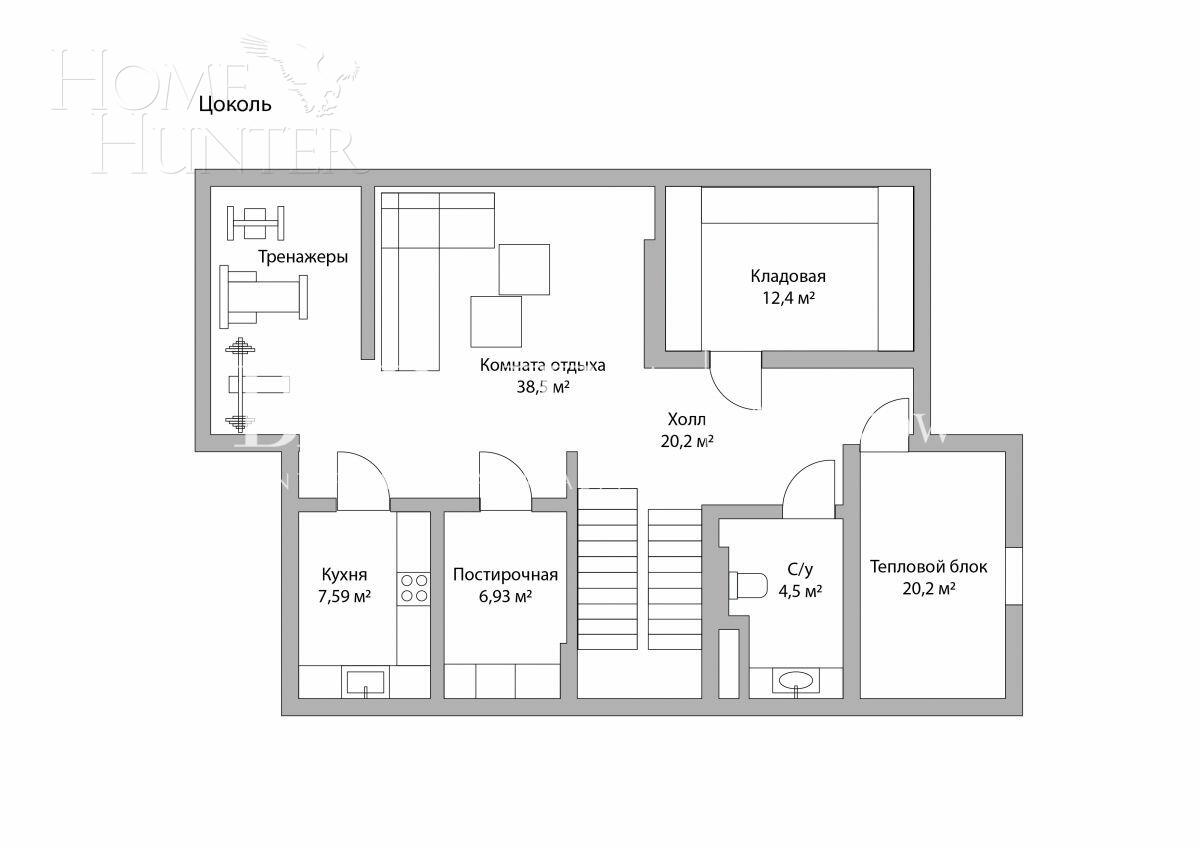 4-УРОВНЕВЫЙ ТАУНХАУС БЕЗ ОТДЕЛКИ 420 М² НА 1 ЭТАЖЕ