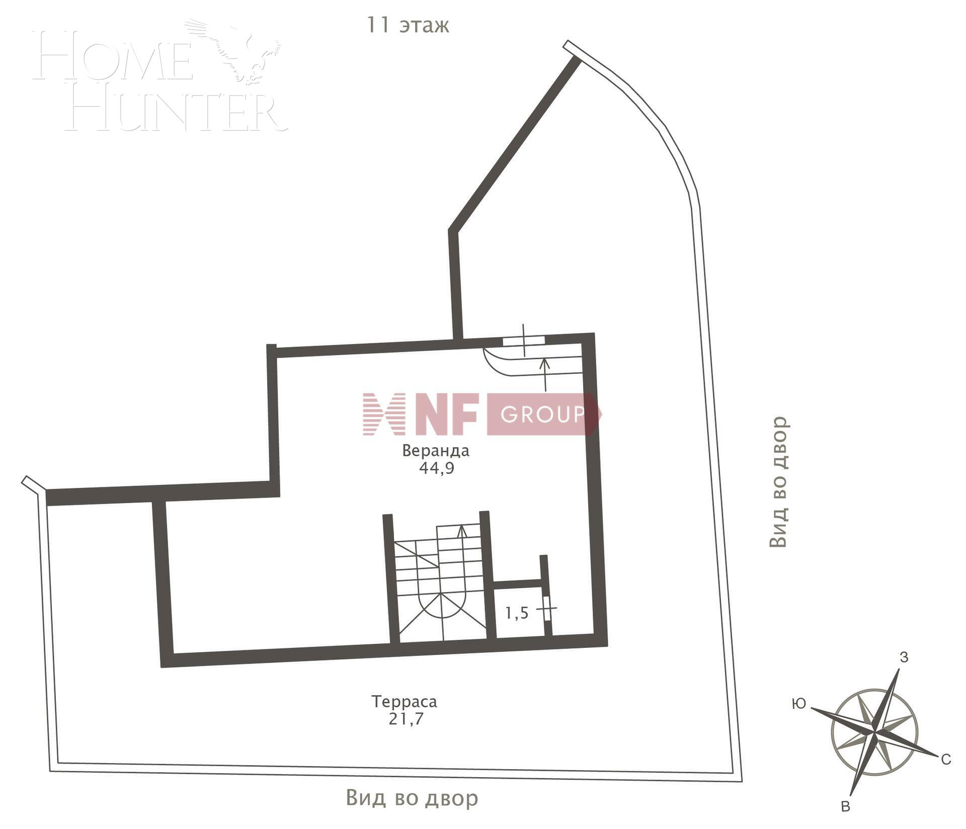 3-УРОВНЕВЫЙ ПЕНТХАУС С ОТДЕЛКОЙ 363 М² НА 9 ЭТАЖЕ