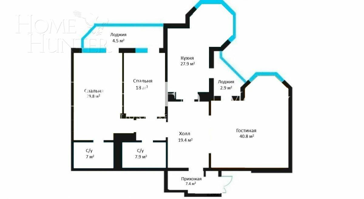 3-КОМН. КВАРТИРА БЕЗ ОТДЕЛКИ 153.7 М² НА 2 ЭТАЖЕ
