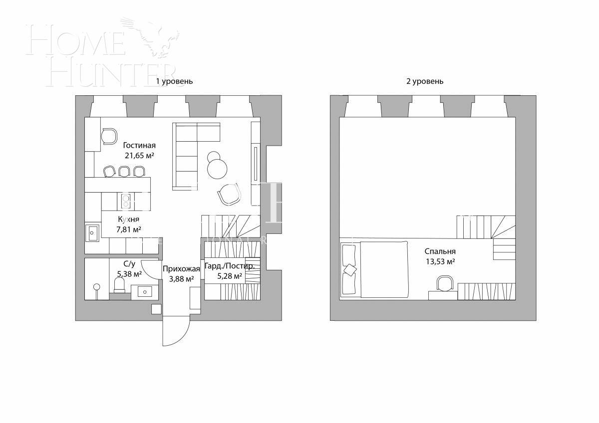1-КОМН. АПАРТАМЕНТЫ БЕЗ ОТДЕЛКИ 41 М² НА 3 ЭТАЖЕ
