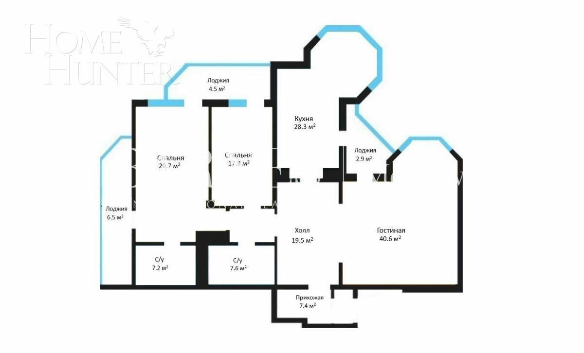2-КОМН. КВАРТИРА БЕЗ ОТДЕЛКИ 108.3 М² НА 4 ЭТАЖЕ
