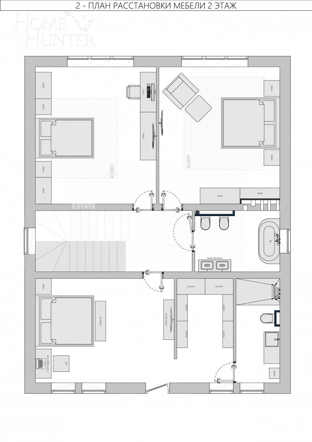 2-этажный коттедж 238.4 м² с отделкой