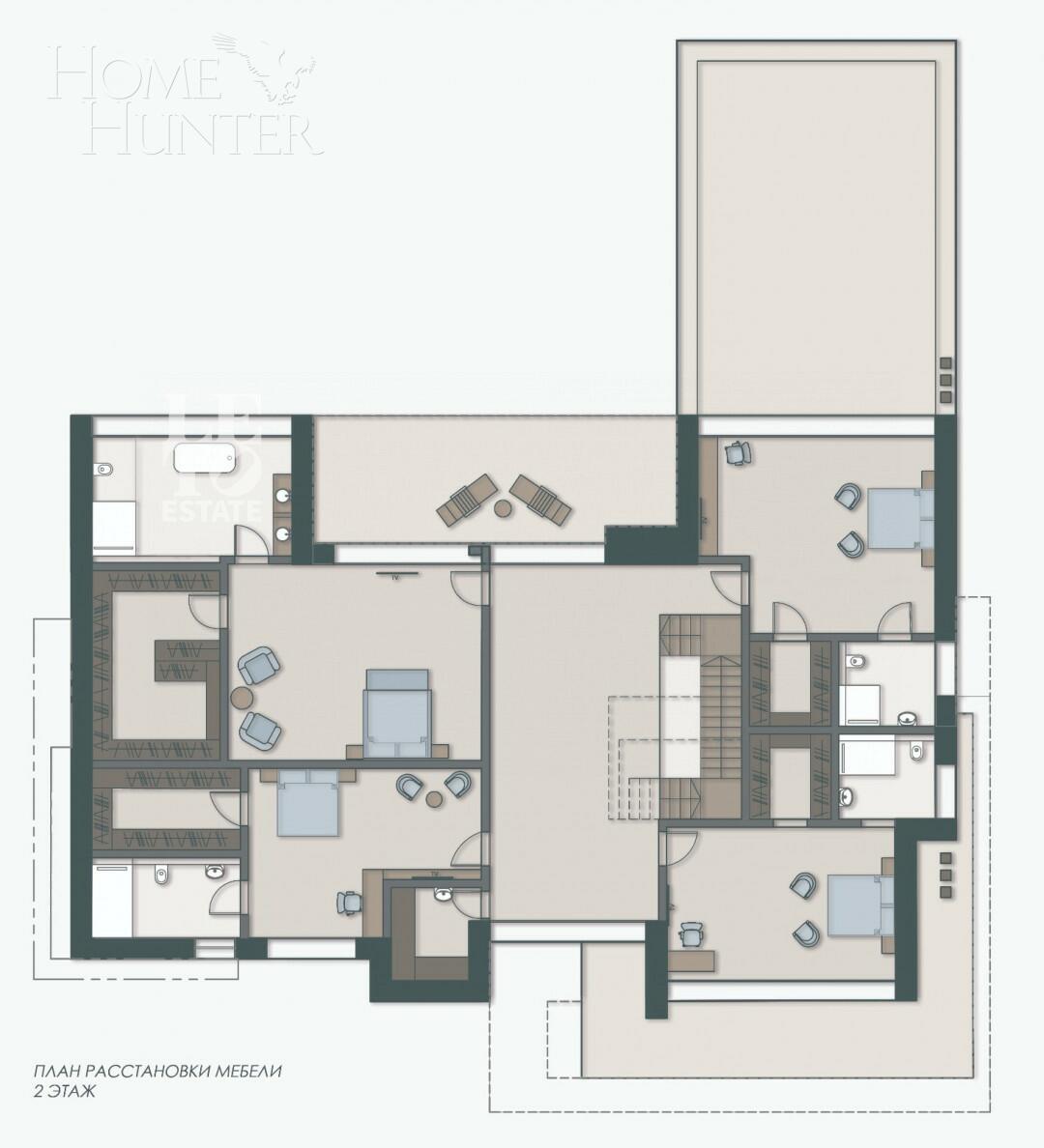 2-этажный коттедж 891 м² без отделки